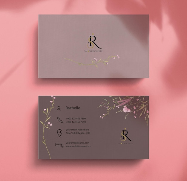 PSD floral business card