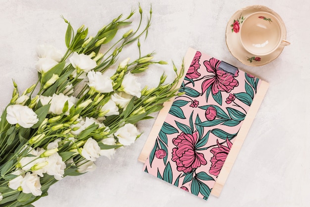 Floral clipboard mocku