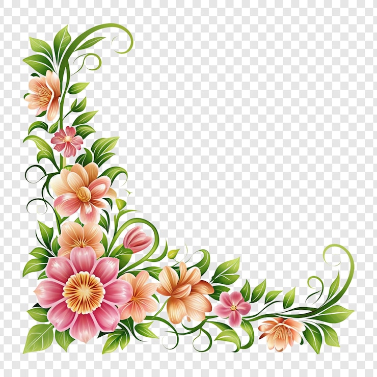 PSD floral corner design