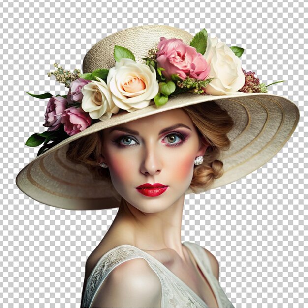 PSD floral decorated summer hat