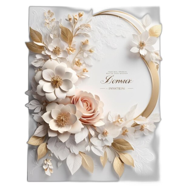 PSD floral design card psd on a white background