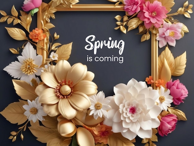 floral design template here spring time