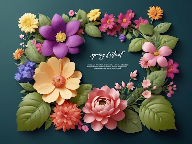 floral design template here spring time