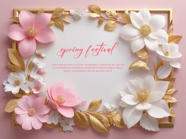 PSD floral design template here spring time
