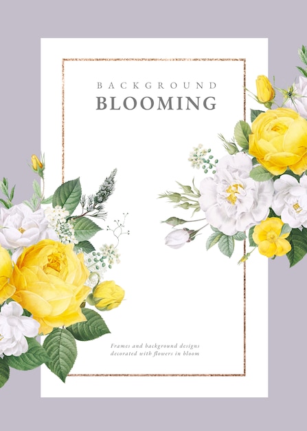 PSD floral design wedding invitation