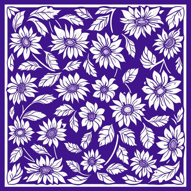 PSD a floral design with daisies on a purple background