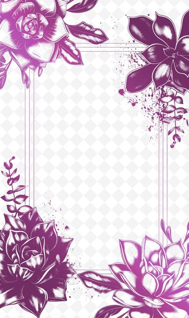 PSD a floral design with purple flowers and a place for text