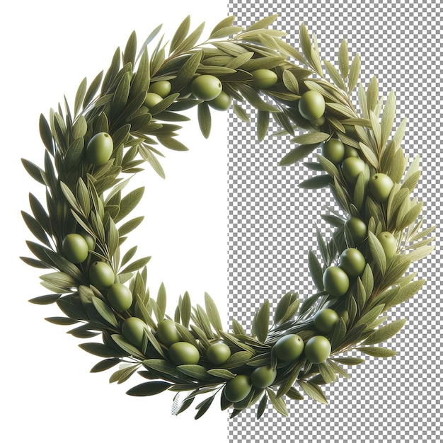 Floral elegance isolated laurel wreath flowers on png background