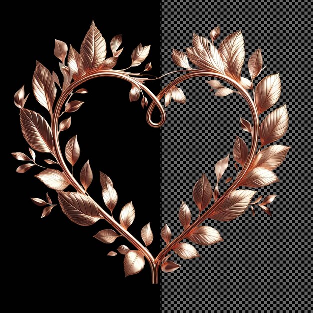 PSD floral elegance isolated laurel wreath flowers on png background