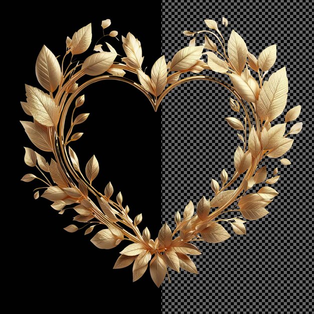 PSD floral elegance isolated laurel wreath flowers on png background