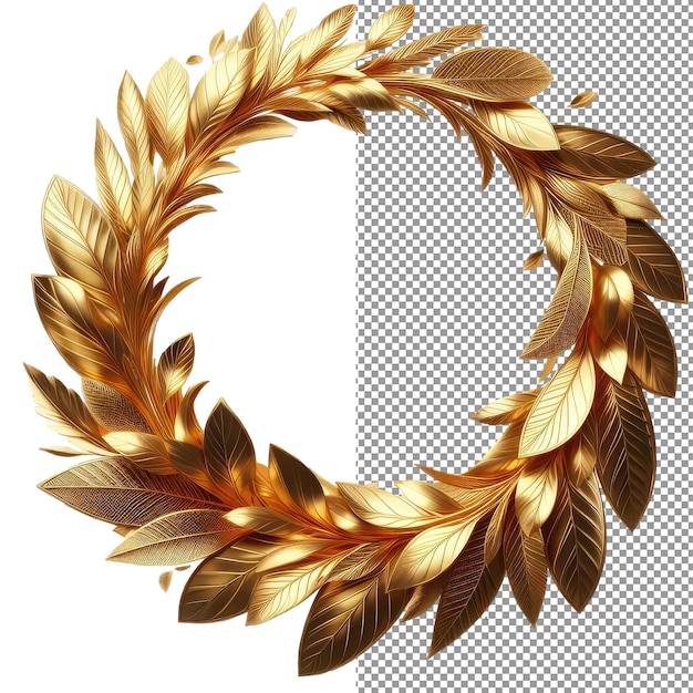 PSD floral elegance isolated laurel wreath flowers on png background