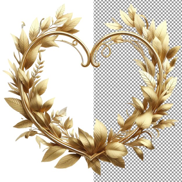 Floral elegance isolated laurel wreath flowers on png background