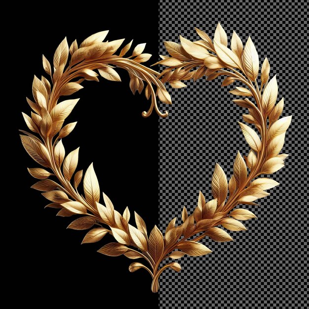 PSD floral elegance isolated laurel wreath flowers on png background