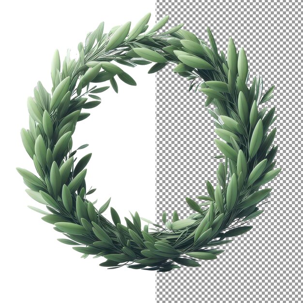 PSD floral elegance isolated laurel wreath flowers on png background