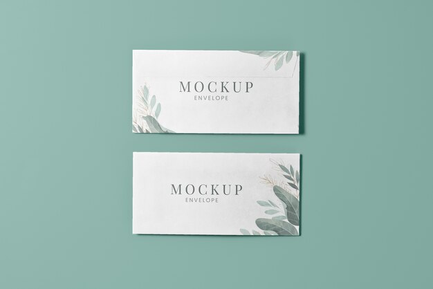 PSD floral envelope mock-up design