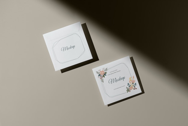 PSD floral envelope mock-up design