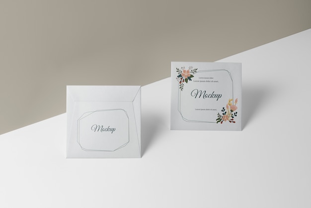 PSD floral envelope mock-up design