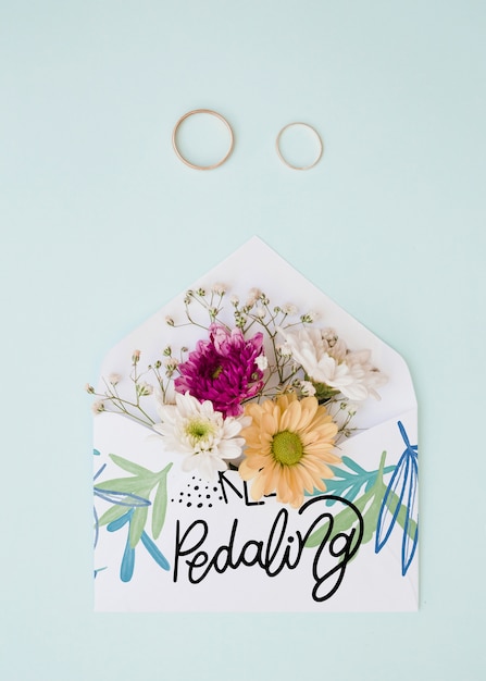 Floral envelope mockup