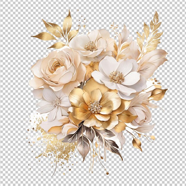 PSD floral flower bouquet design glossy flower painting textile flower material