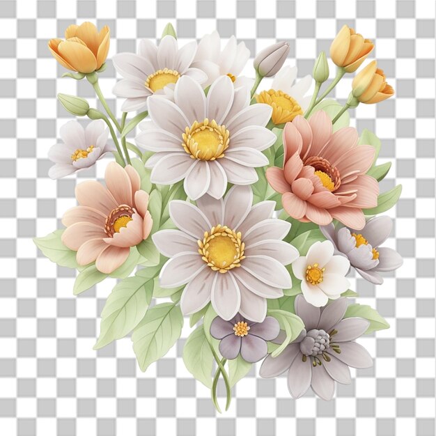 Floral flower bouquet design transparent background