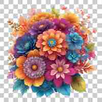 PSD floral flower bouquet design transparent background