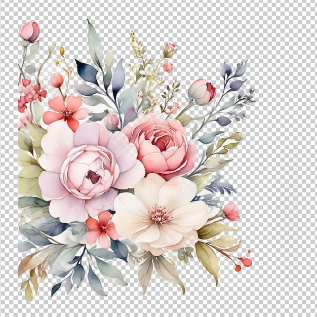 PSD disegno illustrativo di un bouquet di fiori