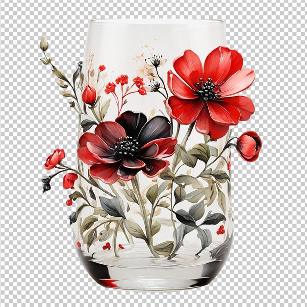 PSD floral flower zalto dink glass design