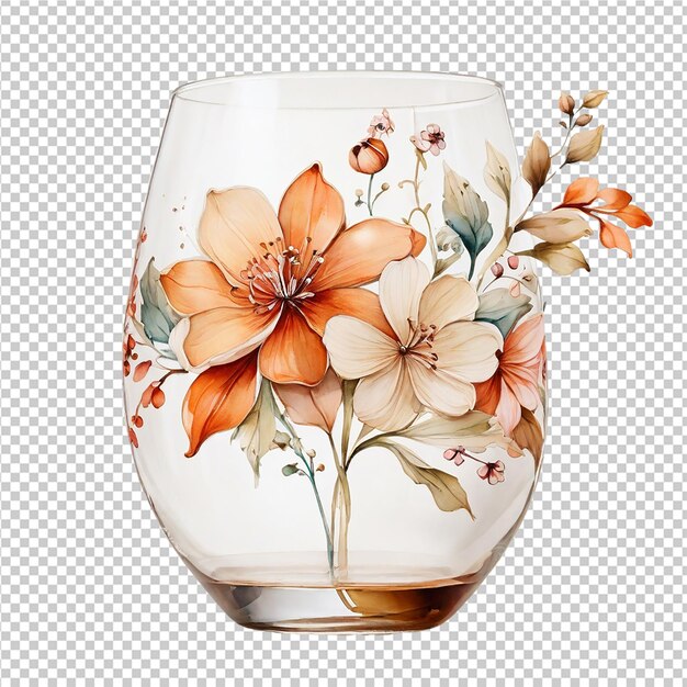 PSD floral flower zalto dink glass design