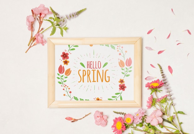 Floral frame composition for spring