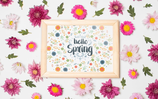 Floral frame composition for spring