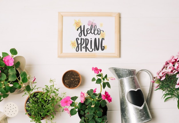 Floral frame composition for spring