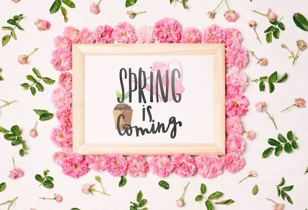 Floral frame composition for spring