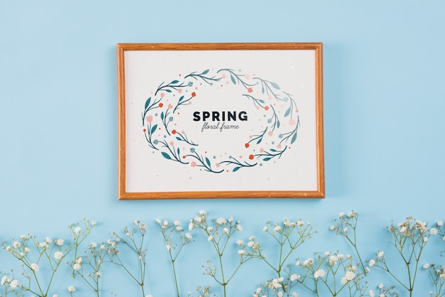 PSD floral frame composition for spring