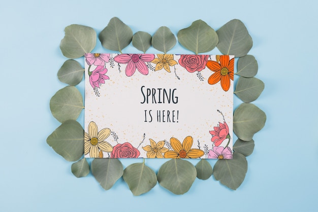 Floral frame composition for spring