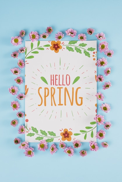 PSD floral frame composition for spring