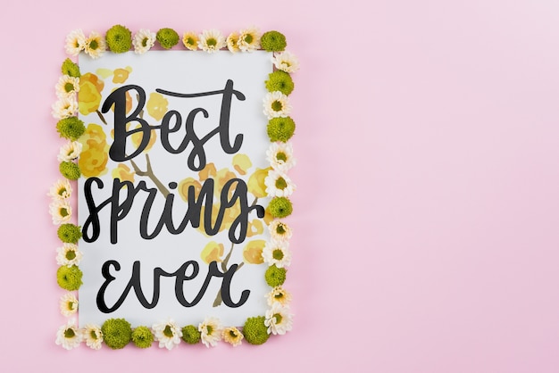 PSD floral frame composition for spring