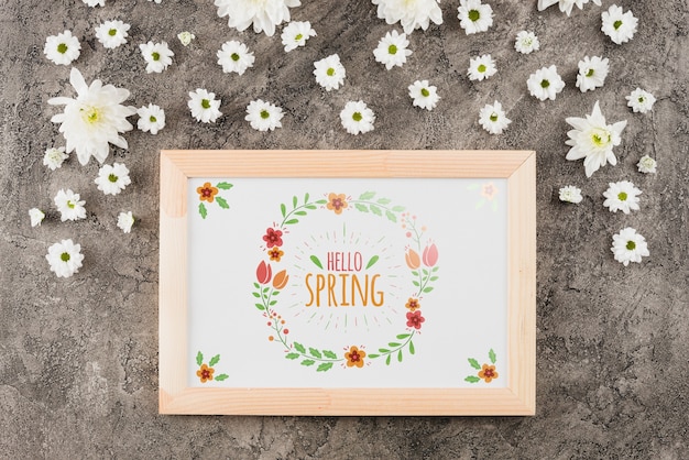 Floral frame composition for spring