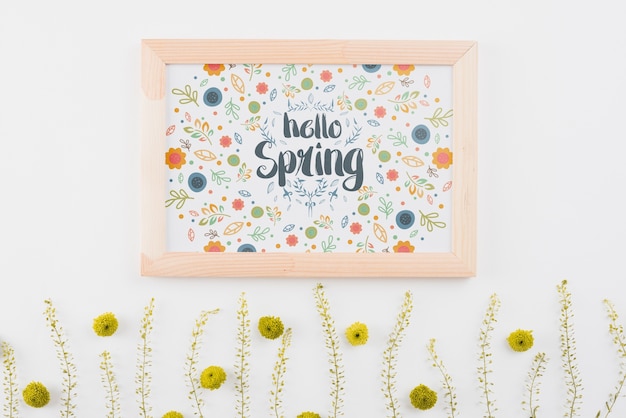 PSD floral frame composition for spring