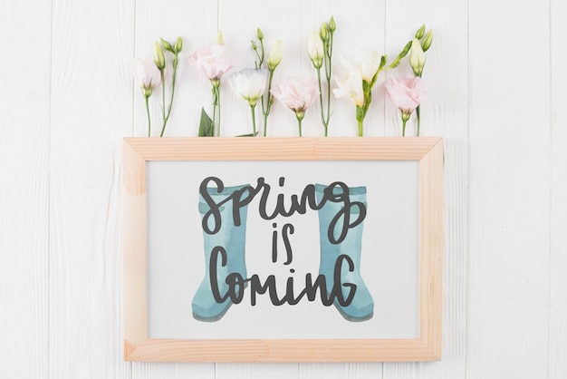 floral frame composition for spring