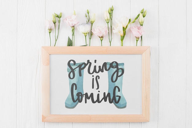 PSD floral frame composition for spring