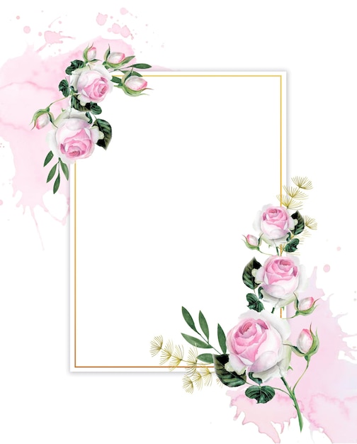 PSD grafica cornice floreale modello di matrimonio di rose cornice psd di matrimonio di rose carta di invito a nozze floreale