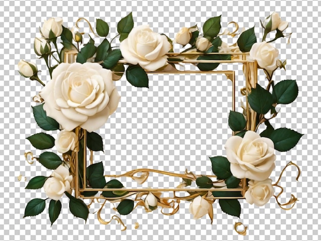 PSD floral gold frame png