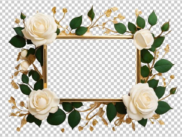 PSD floral gold frame png