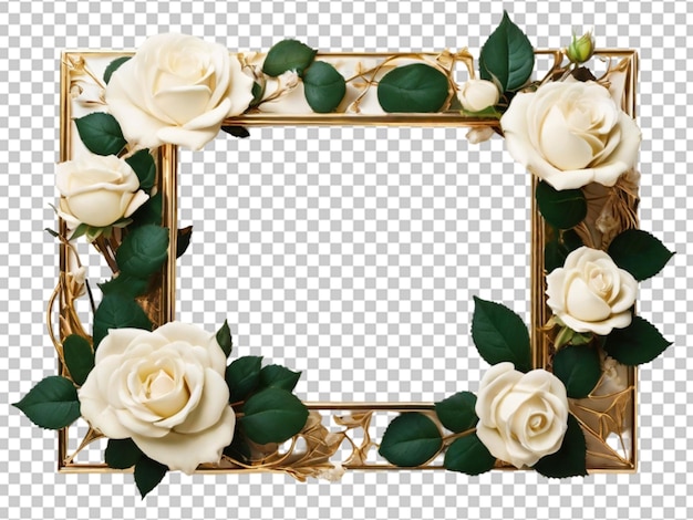 PSD floral gold frame png