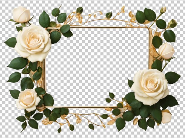 PSD floral gold frame png