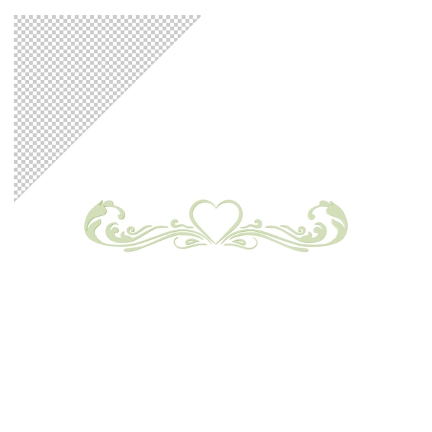 PSD floral heart frame design png