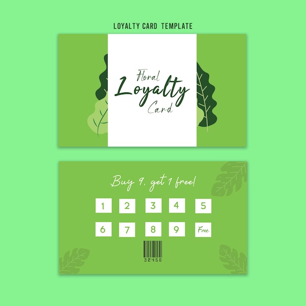 Floral loyaliteitskaart ontwerp sjabloon vector voorraad