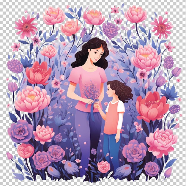 PSD floral mother39s day illustration png