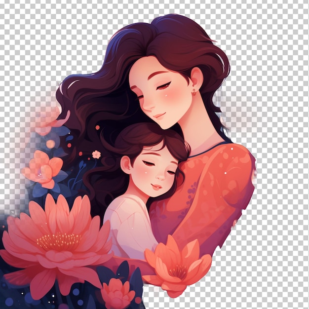 PSD floral mother39s day illustration png