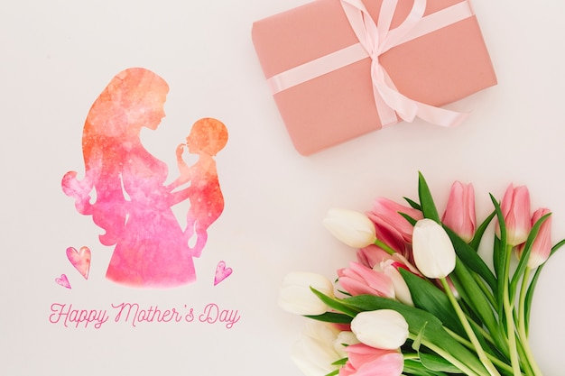 Floral mothers day mockup